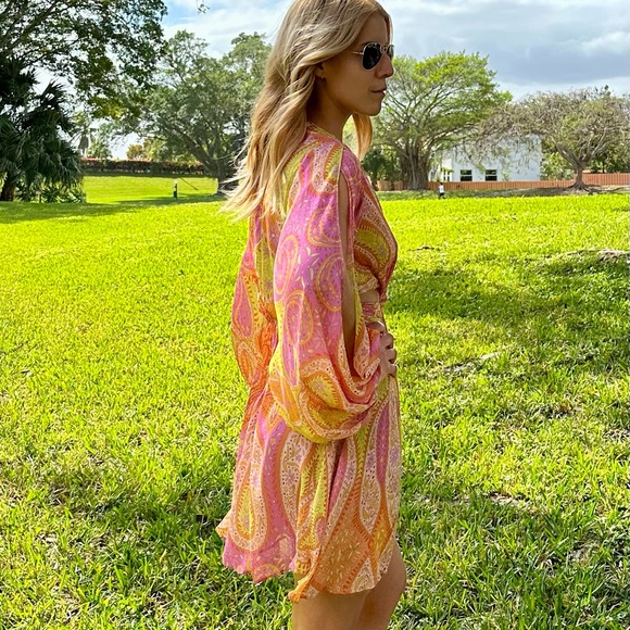 COPY - ZARA WOMAN NWT $119 SS22 MULTICOLORED CUT OUT PRINTED DRESS MEDIUM - Picture 5 of 16